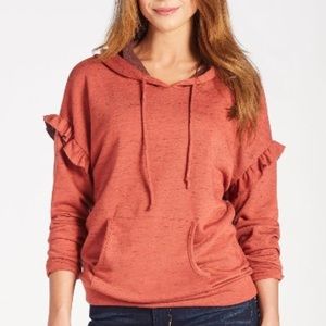 Evereve Peyton Jensen Ruffle Sleeve Hoodie
